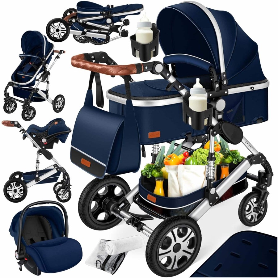 babyluzi®-Kombikinderwagen-4-in-1-Kinderwagen-inkl.-Babyschale-Babywanne-Buggy-Sportsitz-Autositz-1