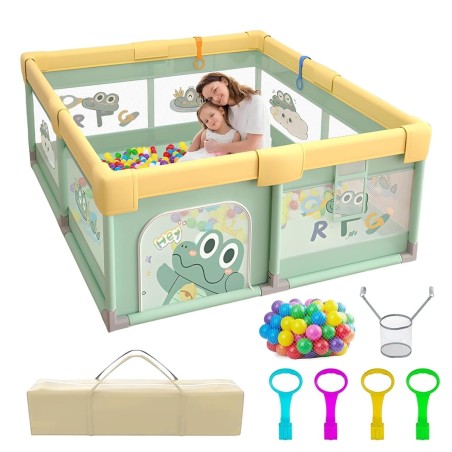 babyluzi®-Baby-Laufstall-200x180x65cm-Laufgitter-mit-rutschfestem-Boden-Indoor-Babyspielplatz-stabil-sicher-Zubehoer-1