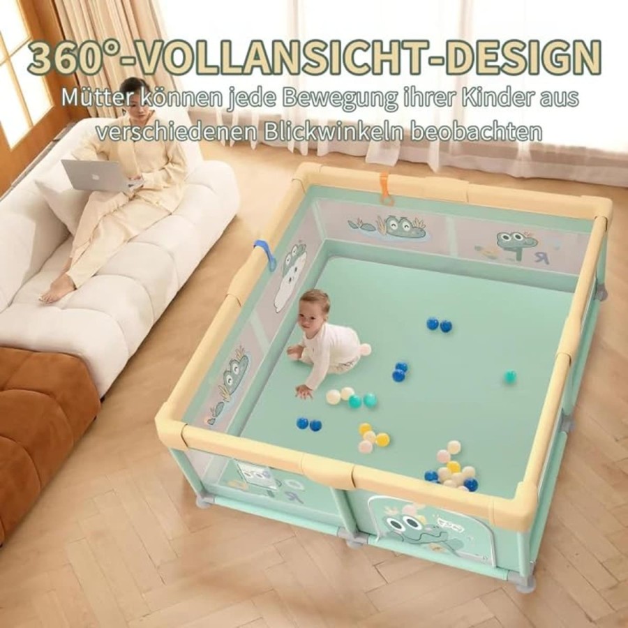 babyluzi®-Baby-Laufstall-200x180x65cm-Laufgitter-mit-rutschfestem-Boden-Indoor-Babyspielplatz-stabil-sicher-Zubehoer-5