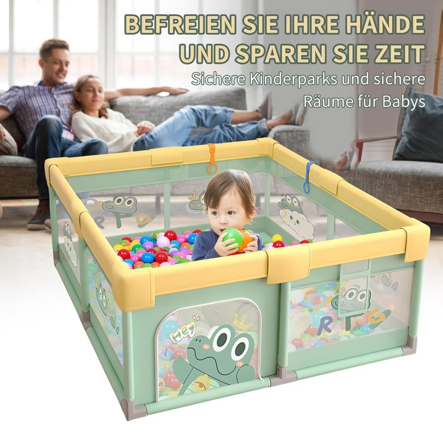 babyluzi®-Baby-Laufstall-200x180x65cm-Laufgitter-mit-rutschfestem-Boden-Indoor-Babyspielplatz-stabil-sicher-Zubehoer-2