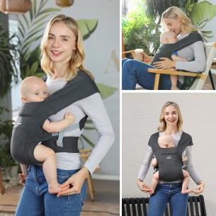 babyluzi®-Babytrage-fuer-Neugeborene-ab-Geburt-ergonomisches-Tragetuch-bis-Kleinkind-mit-Klettverschluss-leicht-verstellbare-Hue 2