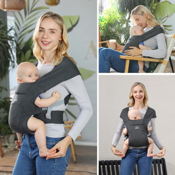babyluzi®-Babytrage-fuer-Neugeborene-ab-Geburt-ergonomisches-Tragetuch-bis-Kleinkind-mit-Klettverschluss-leicht-verstellbare-Hue