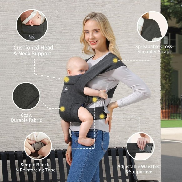 babyluzi®-Babytrage-fuer-Neugeborene-ab-Geburt-ergonomisches-Tragetuch-bis-Kleinkind-mit-Klettverschluss-leicht-verstellbare-Hue