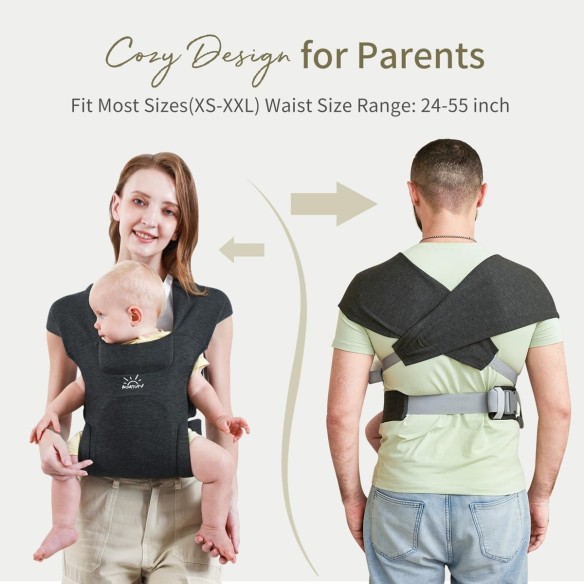 babyluzi®-Babytrage-fuer-Neugeborene-ab-Geburt-ergonomisches-Tragetuch-bis-Kleinkind-mit-Klettverschluss-leicht-verstellbare-Hue