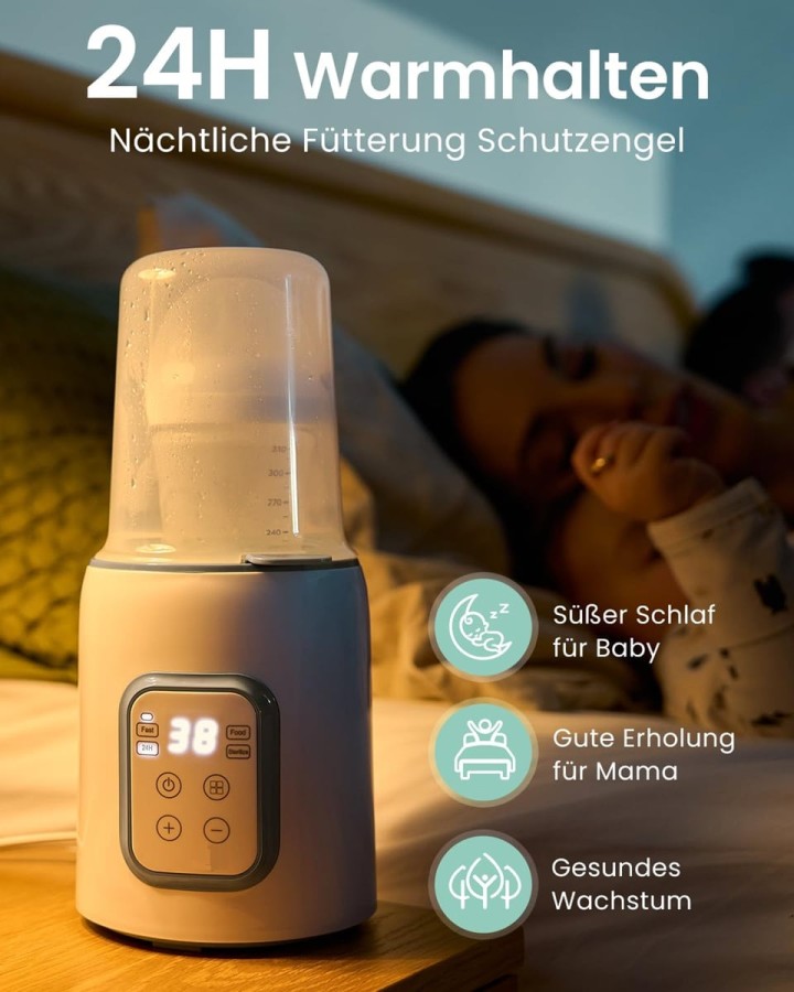 babyluzi®-Babyflaschen-Flaschenwaermer-Sterilisator-8-in-1-schneller-Babymilchwaermer-mit-Timer-fuer-Muttermilch-genaue-Temperat