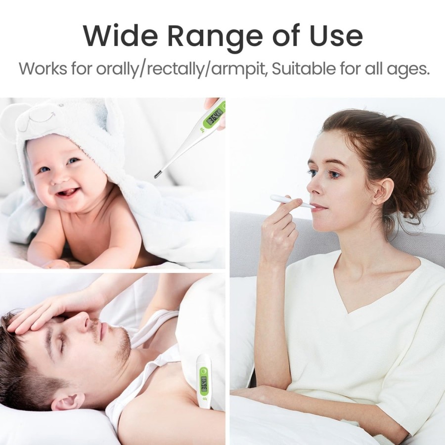 babyluzi®-Digitales-Fieberthermometer-Rektal-Oral-Achselthermometer-Fieber-Thermometer-fuer-Baby-Kinder-Erwachsene-genaue-und-sc