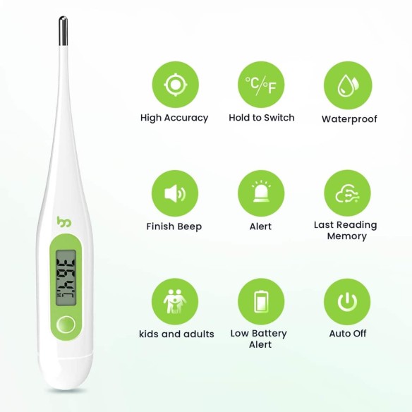 babyluzi®-Digitales-Fieberthermometer-Rektal-Oral-Achselthermometer-Fieber-Thermometer-fuer-Baby-Kinder-Erwachsene-genaue-und-sc