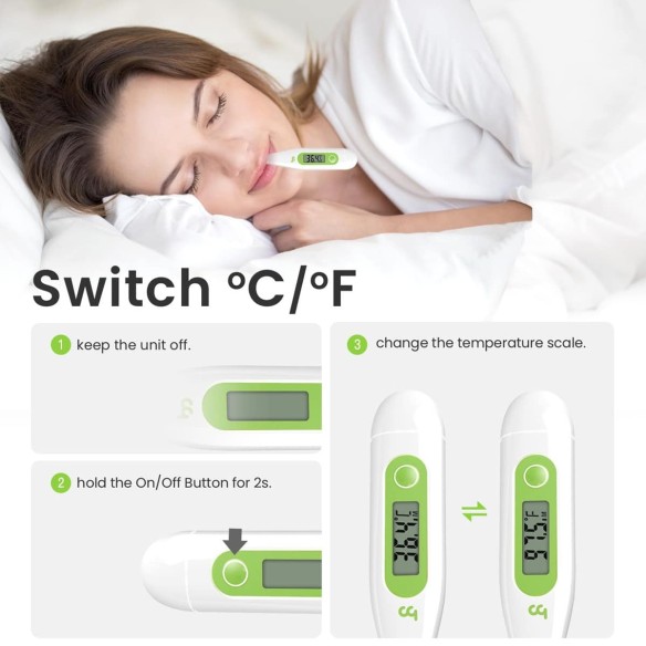 babyluzi®-Digitales-Fieberthermometer-Rektal-Oral-Achselthermometer-Fieber-Thermometer-fuer-Baby-Kinder-Erwachsene-genaue-und-sc