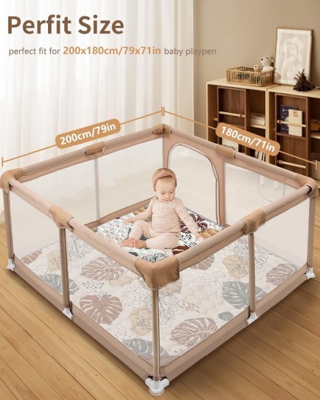 babyluzi®-Krabbelmatte-fuer-Babys-200x180cm-Laufstall-Einlage-extra-dicke-Krabbeldecke-Spielmatte-2