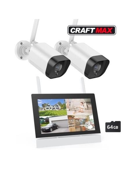 CRAFTMAX®-Ueberwachungskamera-Set-mit-Monitor-5MP-4CH-7-Zoll-Touchscreen-NVR-Bildschrim-mit-2pcs-5MP-WiFi-Kamera-2-Wege-Audio-Pe