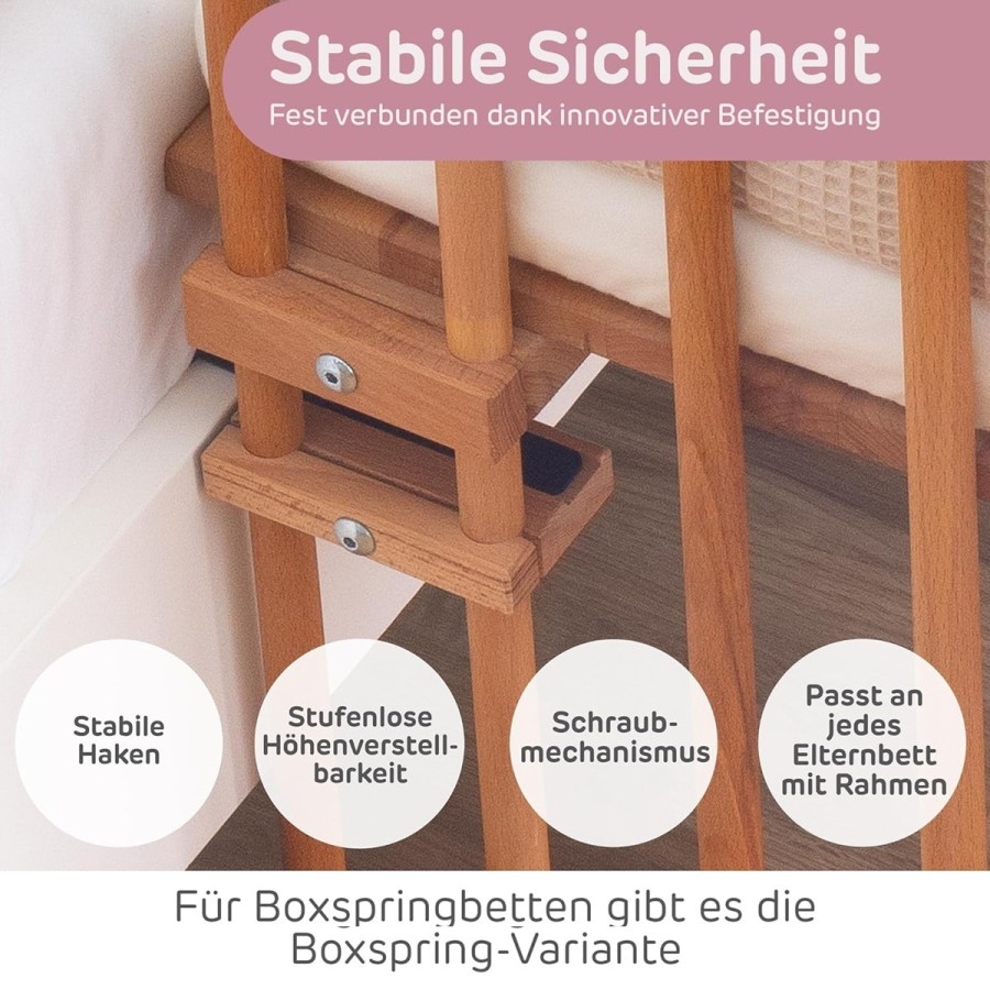 babyluzi®-Beistellbett-aus-massivem-Buchenholz-mit-Matratze-Gitter-Rollen-Kinderbett-Hoehe-stufenlos-verstellbar-umweltfreundlic