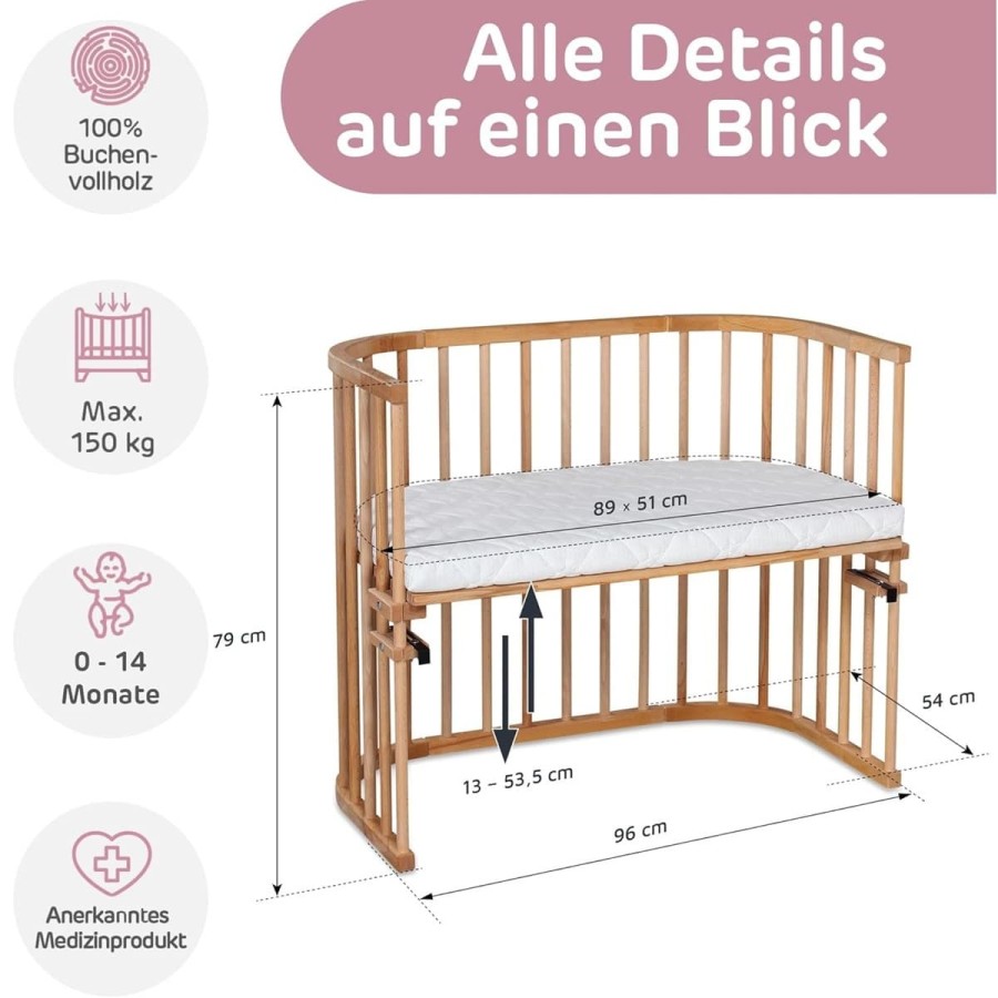 babyluzi®-Beistellbett-aus-massivem-Buchenholz-mit-Matratze-Gitter-Rollen-Kinderbett-Hoehe-stufenlos-verstellbar-umweltfreundlic