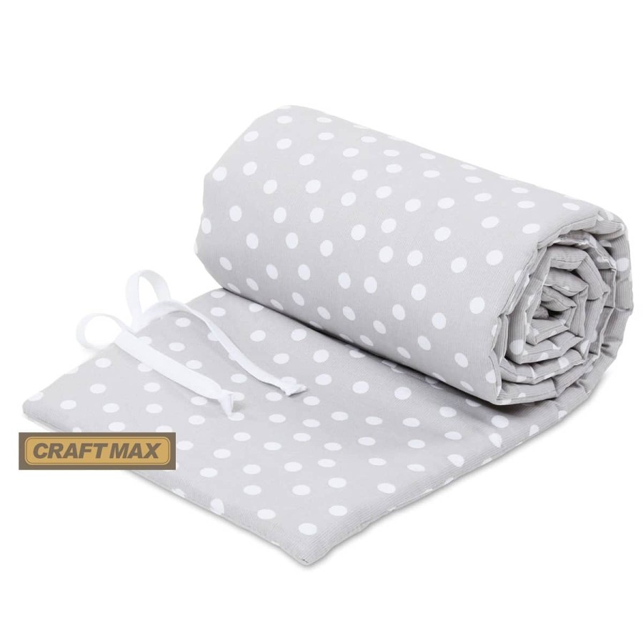 babyluzi®-Nestchen-Pique-passend-fuer-Beistellbett-Maxi-als-Kuschel-Schutz-fuer-das-Koepfchen-perlgrau-weisse-Punkte-1