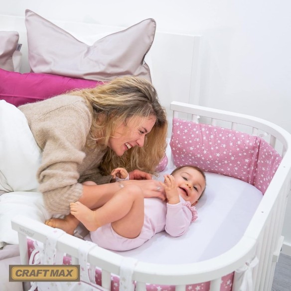 babyluzi®-Nestchen-Pique-passend-fuer-Beistellbett-Maxi-als-Kuschel-Schutz-fuer-das-Koepfchen-perlgrau-weisse-Punkte-2