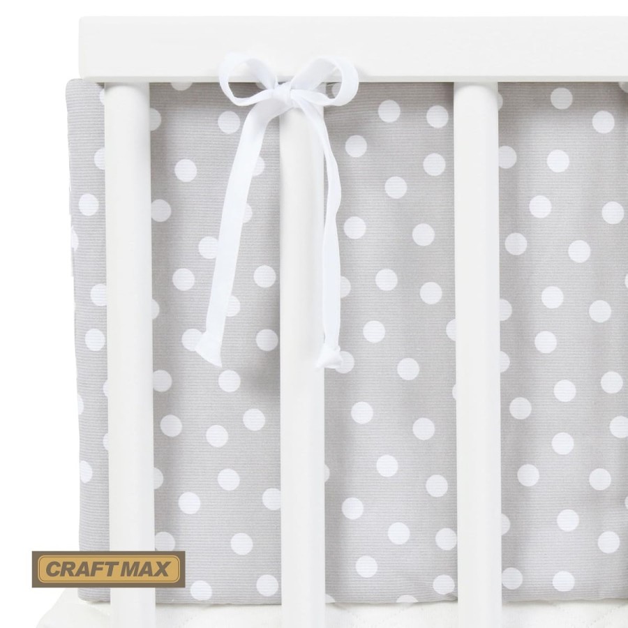 babyluzi®-Nestchen-Pique-passend-fuer-Beistellbett-Maxi-als-Kuschel-Schutz-fuer-das-Koepfchen-perlgrau-weisse-Punkte-5
