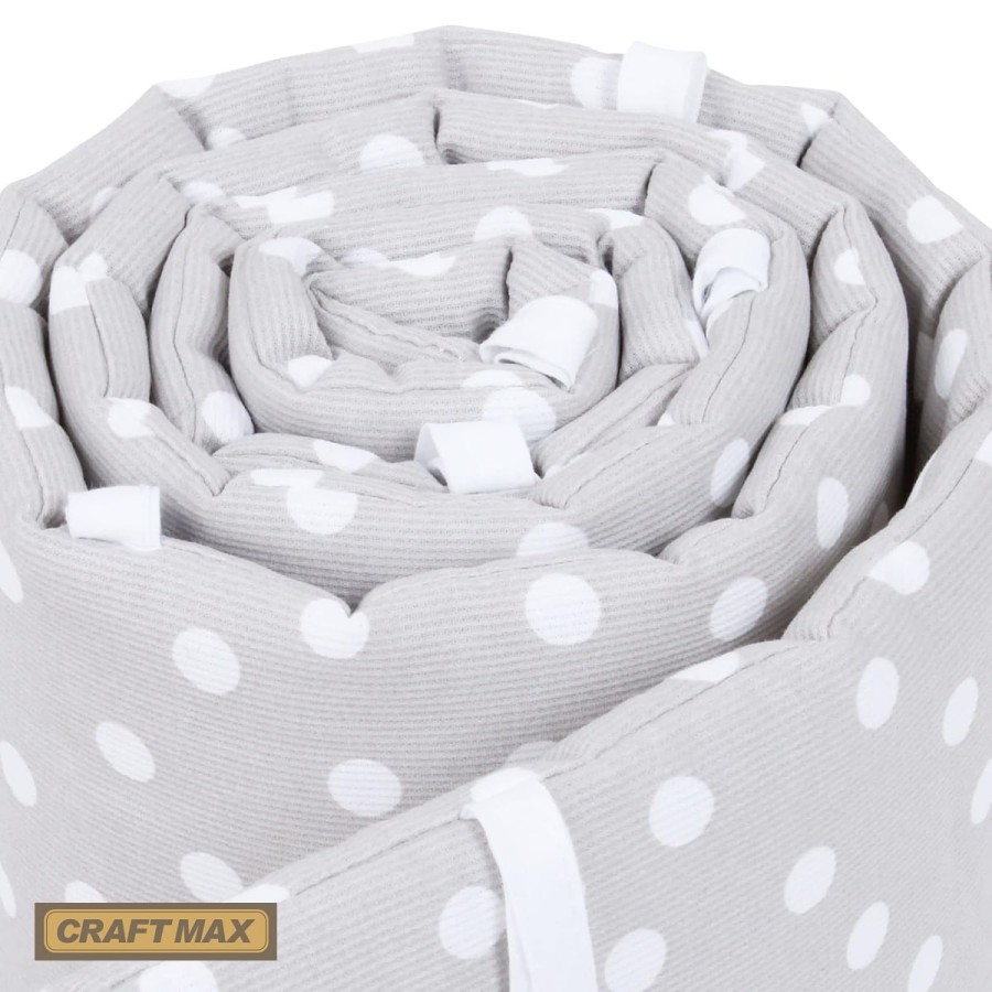 babyluzi®-Nestchen-Pique-passend-fuer-Beistellbett-Maxi-als-Kuschel-Schutz-fuer-das-Koepfchen-perlgrau-weisse-Punkte-4