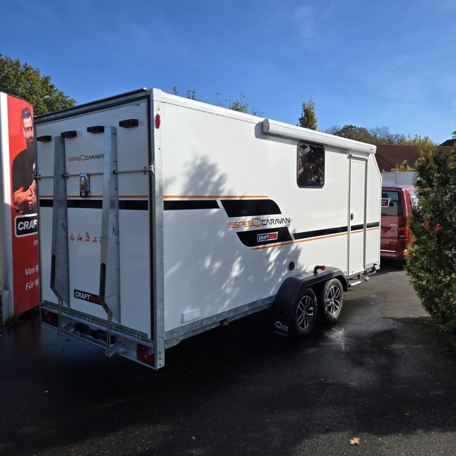 CRAFTMAX®-SPEEDCARAVAN®-full-Options-2700-Tandem-5.00x2.00x2.00m-ThermoSandwich-mit-Bett-Kueche-Sanitaerbereich-Ladebordwand-100