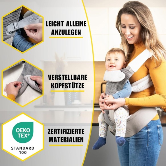babyluzi®-Ergonomische-Babytrage-Neugeborene-ab-Geburt-3-in-1-Multifunktionale-Kindertrage-von-0-36-Monaten-3