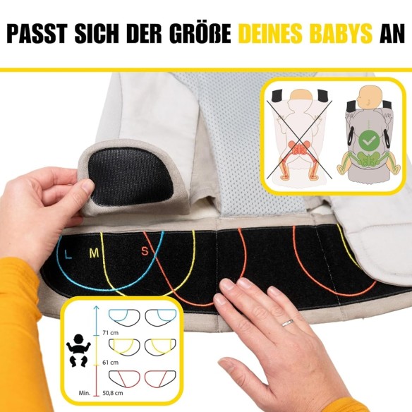 babyluzi®-Ergonomische-Babytrage-Neugeborene-ab-Geburt-3-in-1-Multifunktionale-Kindertrage-von-0-36-Monaten-4