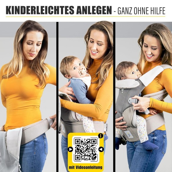 babyluzi®-Ergonomische-Babytrage-Neugeborene-ab-Geburt-3-in-1-Multifunktionale-Kindertrage-von-0-36-Monaten-5
