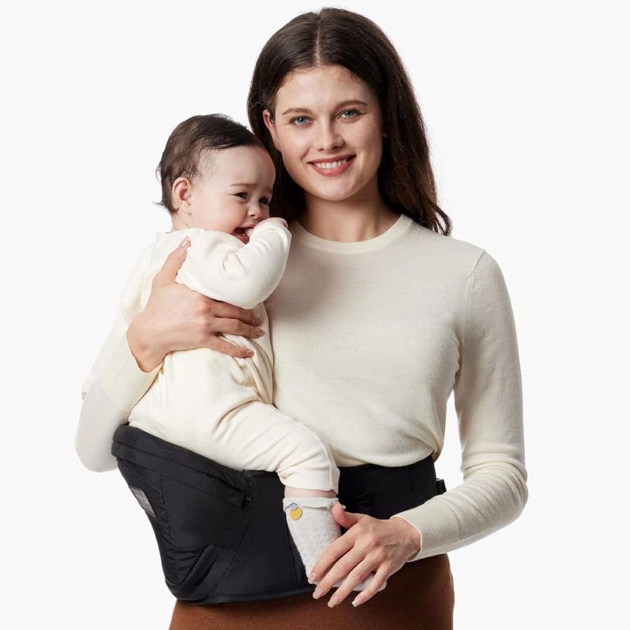 babyluzi®-Hueftsitz-Babytrage-fuer-Neugeborene-Kleinkinder-bis-20-kg-3D-Bauchschutz-EVA-Massageplatte-verschiedene-Taschen-1