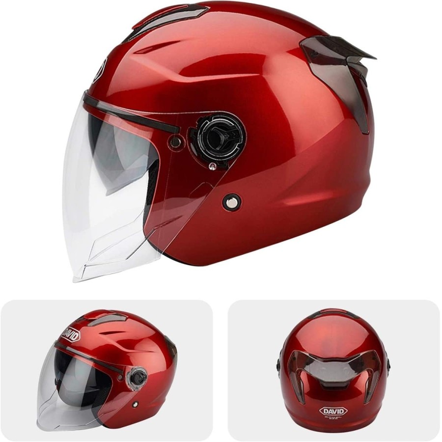 DAVID®-Motorradhelm-fuer-Erwachsene-mit-Doppelvisier-7-Absaetze-Sicherheitsschnalle-Abs-Schale-kombiniert-mit-Eps-Pufferschicht-