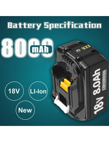 8.0Ah-18V-Ersatzakku-fuer-makita-mit-LED-Ladeanzeige-gebraucht-5