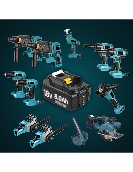 8.0Ah-18V-Ersatzakku-fuer-makita-mit-LED-Ladeanzeige-gebraucht-6