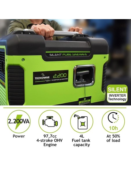 DE-Heimatschutz®-Stromgenerator-2200VA-Invertergesteuert-Schallgedaempft-58dB-Benzinbetrieben-Manuelle-Zuendung-Eco-Speed-Contro