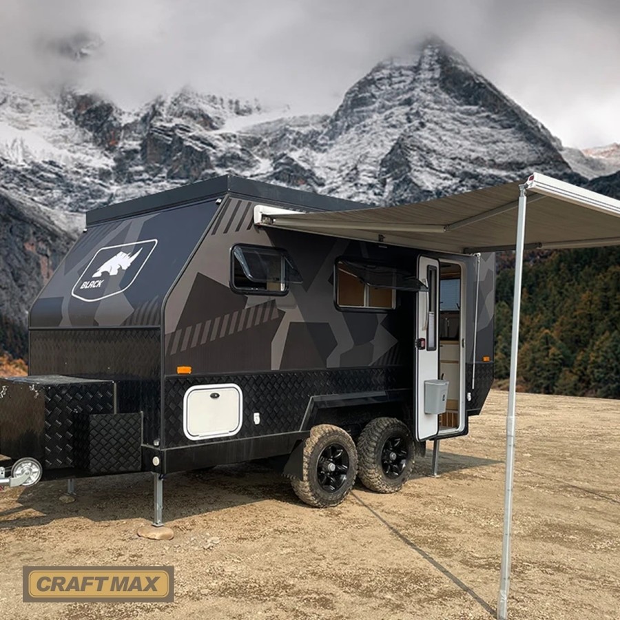CRAFTMAX®-BLACK-BROTHER-EXP-7-24-Extreme-OffRoad-Caravan-Tandem-ThermoSandwich-4.30x2.10x1.72m-vollausgestattet-mit-Moebel-Bett-
