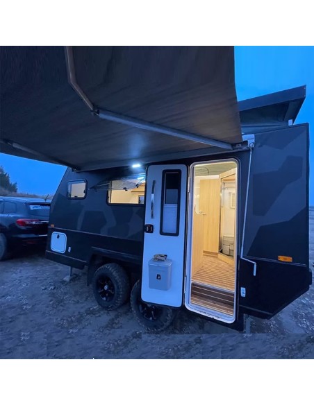 CRAFTMAX®-BLACK-BROTHER-EXP-7-24-Extreme-OffRoad-Caravan-Tandem-ThermoSandwich-4.30x2.10x1.72m-vollausgestattet-mit-Moebel-Bett-