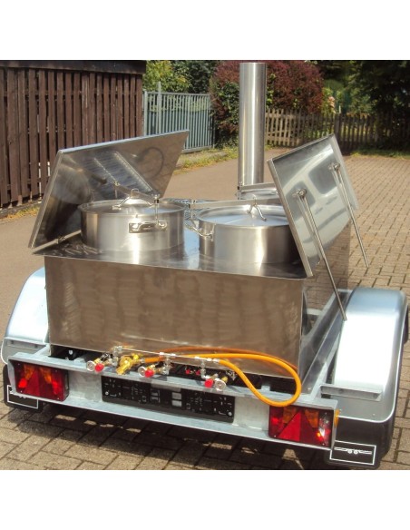 DE-Heimatschutz®-Feldkueche-Gulaschkanone-mit-3x-50-Liter-Kessel-Wasserbad-Gasgrill-alles-aus-Edelstahl-2-Seitentische-Militaer-