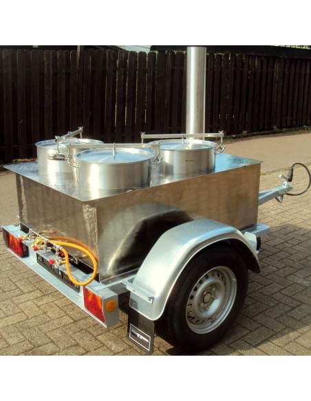 DE-Heimatschutz®-Feldkueche-Gulaschkanone-mit-3x-50-Liter-Kessel-Wasserbad-Gasgrill-alles-aus-Edelstahl-2-Seitentische-Militaer-
