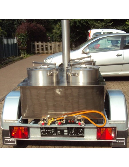 DE-Heimatschutz®-Feldkueche-Gulaschkanone-mit-3x-50-Liter-Kessel-Wasserbad-Gasgrill-alles-aus-Edelstahl-2-Seitentische-Militaer-