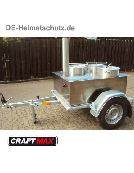 DE-Heimatschutz®-Feldkueche-Gulaschkanone-mit-3x-50-Liter-Kessel-Wasserbad-Gasgrill-alles-aus-Edelstahl-2-Seitentische-Militaer-