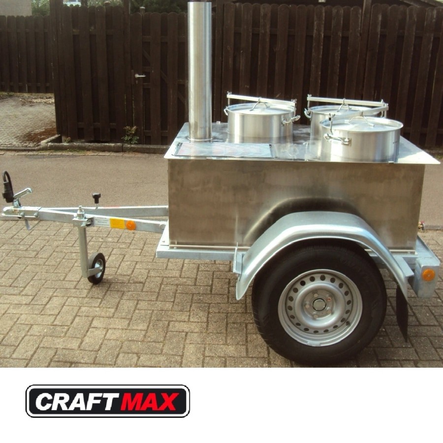 DE-Heimatschutz®-Feldkueche-Gulaschkanone-mit-3x-50-Liter-Kessel-Wasserbad-Gasgrill-alles-aus-Edelstahl-2-Seitentische-Militaer-