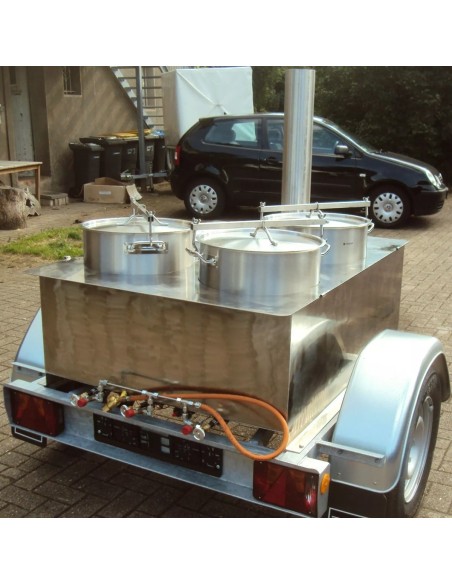 DE-Heimatschutz®-Feldkueche-Gulaschkanone-mit-3x-50-Liter-Kessel-Wasserbad-Gasgrill-alles-aus-Edelstahl-2-Seitentische-Militaer-