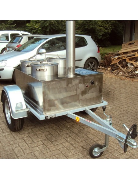 DE-Heimatschutz®-Feldkueche-Gulaschkanone-mit-3x-50-Liter-Kessel-Wasserbad-Gasgrill-alles-aus-Edelstahl-2-Seitentische-Militaer-