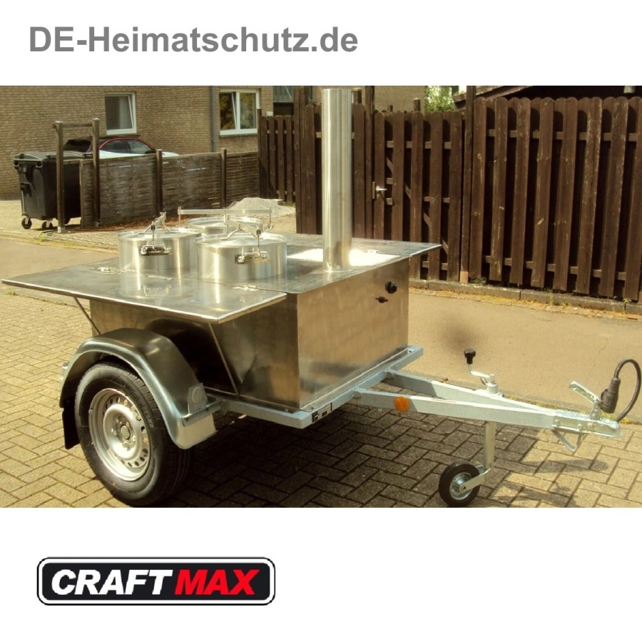 DE-Heimatschutz®-Feldkueche-Gulaschkanone-mit-3x-50-Liter-Kessel-Wasserbad-Gasgrill-alles-aus-Edelstahl-2-Seitentische-Militaer-