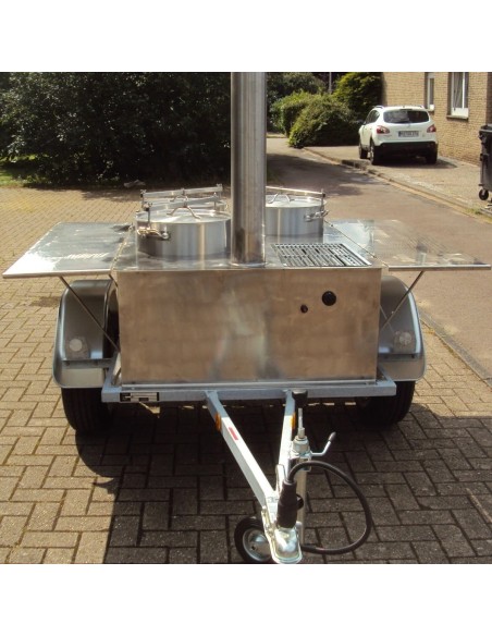 DE-Heimatschutz®-Feldkueche-Gulaschkanone-mit-3x-50-Liter-Kessel-Wasserbad-Gasgrill-alles-aus-Edelstahl-2-Seitentische-Militaer-