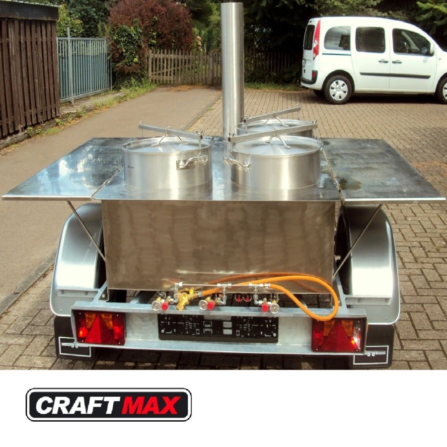 DE-Heimatschutz®-Feldkueche-Gulaschkanone-mit-3x-50-Liter-Kessel-Wasserbad-Gasgrill-alles-aus-Edelstahl-2-Seitentische-Militaer-