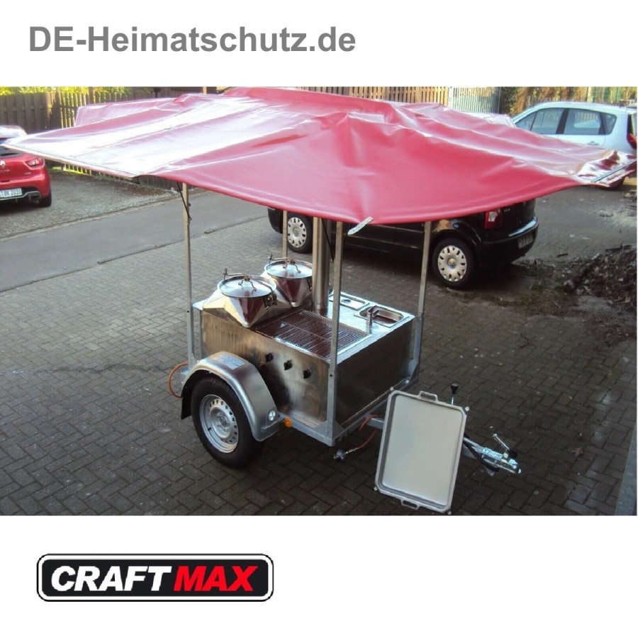 DE-Heimatschutz®-Feldkueche-Gulaschkanone-mit-2x-50-Liter-Kessel-Wasserbad-alles-aus-Edelstahl-Planengestell-Militaer-Armee-Vers