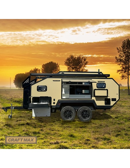 CRAFTMAX®-BLACK-BROTHER-EXP-10-29-Extreme-OffRoad-Caravan-Tandem-ThermoSandwich-5.00x1.92x2.07m-vollausgestattet-mit-Moebel-Bett