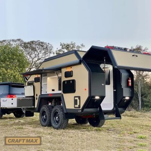 CRAFTMAX®-BLACK-BROTHER-EXP-10-29-Extreme-OffRoad-Caravan-Tandem-ThermoSandwich-5.00x1.92x2.07m-vollausgestattet-mit-Moebel-Bett 2