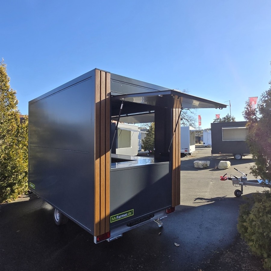 Verkaufsanhaenger-1350-mit-2-Verkaufsklappen-3.50x2.00x2.20m-ThermoSandwich-Einbaumoebel-Spuele-E-Anschluss-Holzdekor-100kmh-8