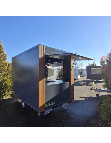 Verkaufsanhaenger-1350-mit-2-Verkaufsklappen-3.50x2.00x2.20m-ThermoSandwich-Einbaumoebel-Spuele-E-Anschluss-Holzdekor-100kmh-8