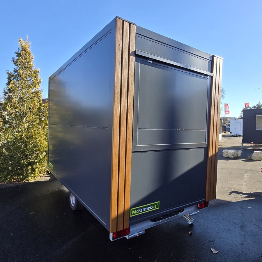Verkaufsanhaenger-1350-mit-2-Verkaufsklappen-3.50x2.00x2.20m-ThermoSandwich-Einbaumoebel-Spuele-E-Anschluss-Holzdekor-100kmh-21