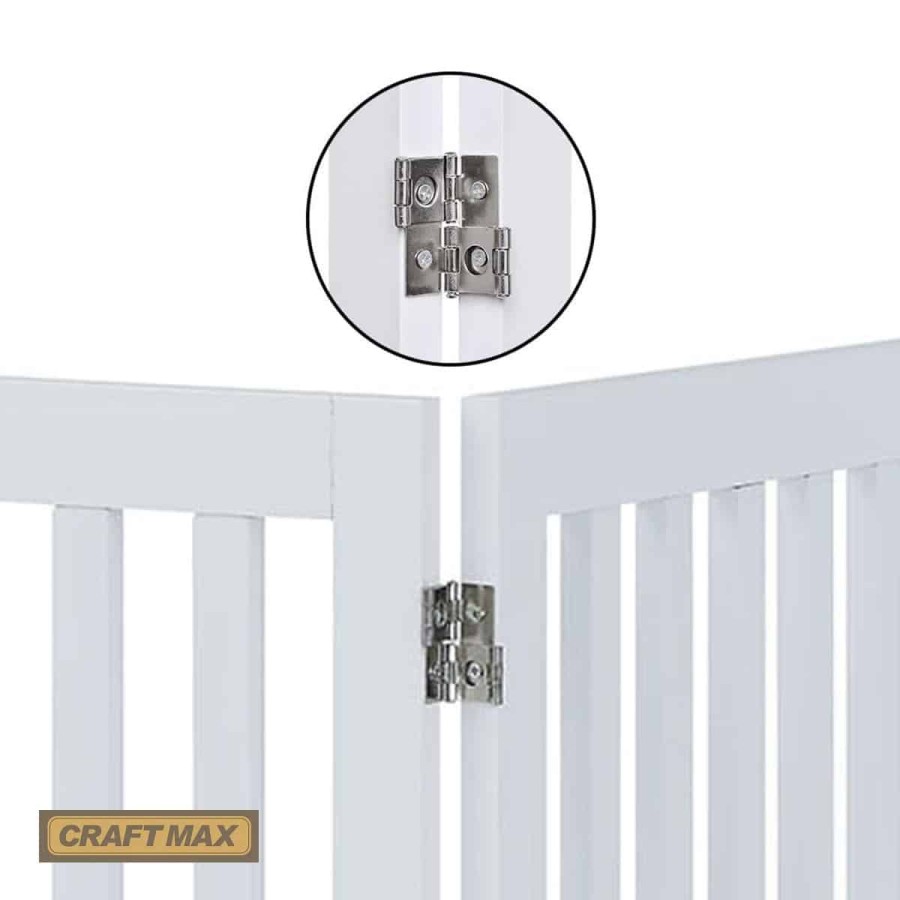 babyluzi®-Babygitter-91cm-hoch-x-254cm-breit-Absperrgitter-aus-Holz-fuers-Haus-extra-breit-5-Paneele-freistehendes-Absperrgitter