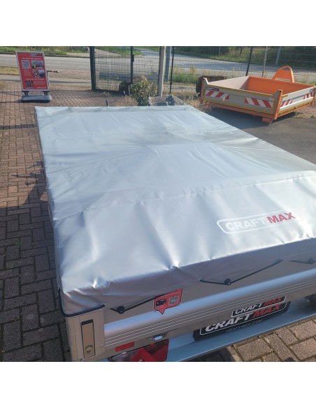 CRAFTMAX-Anhaenger-Flachplane-2.30x1.50x0.50m-silbermetallic-Gummigurt-extra-Lackschicht-1