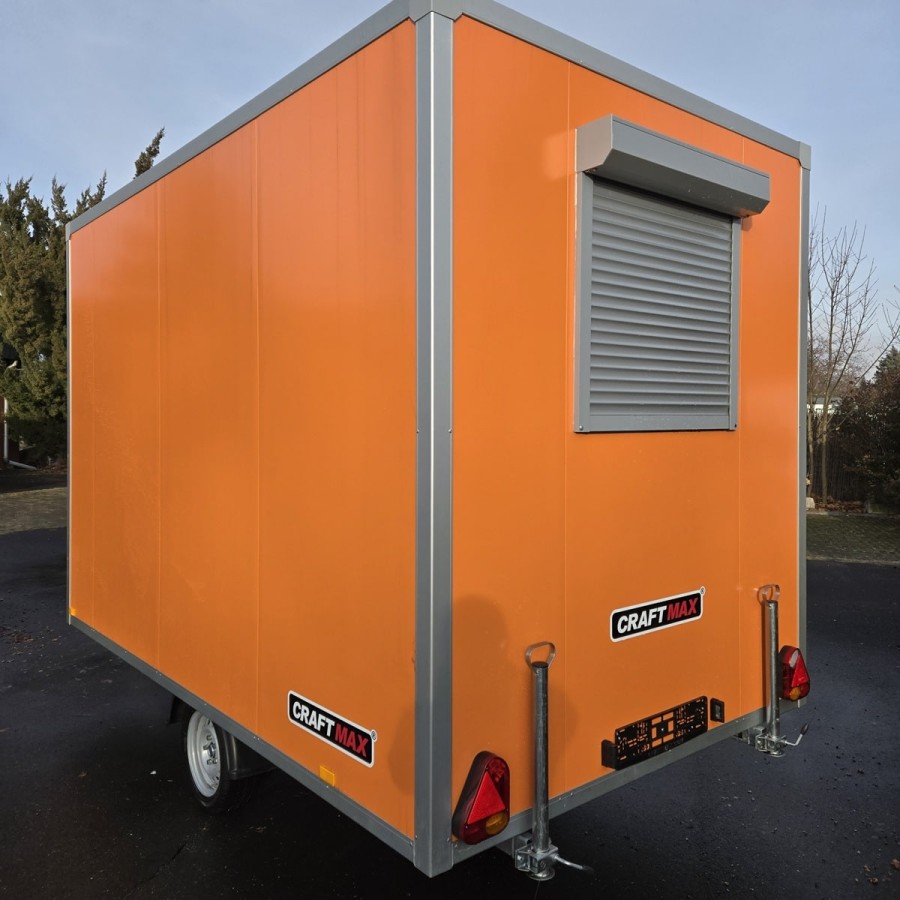 Bauwagen-1350-Thermo-Sandwichpanele-3.50×2.00×2.20m-Tuer-mit-Sicherheitsschloss-Fenster-mit-Jalousie-orange-3